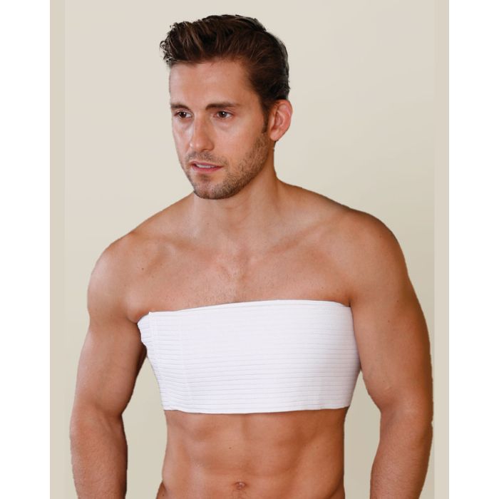 Medical-grade 6-inch male body wrap post-operative compression gynecomastia liposuction recovery professional care