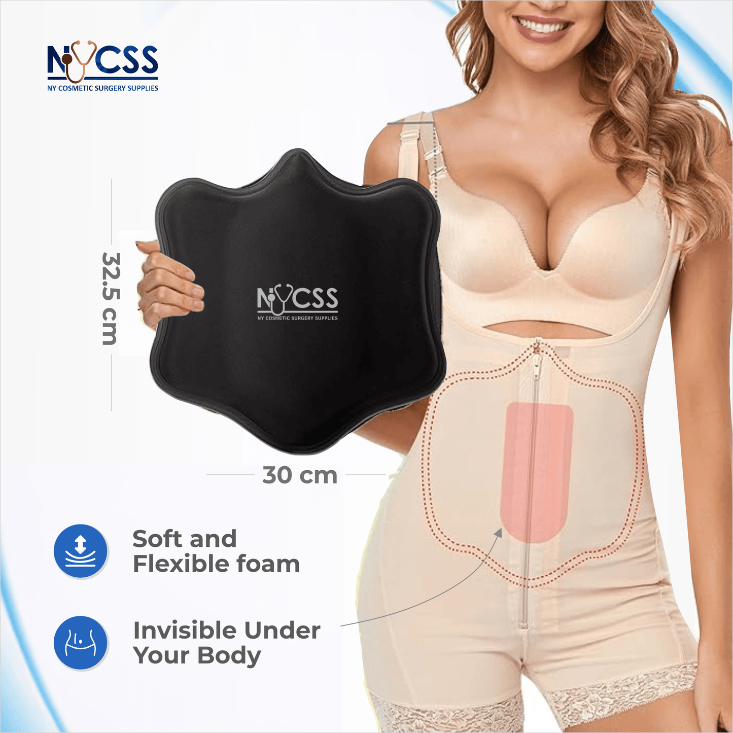 Medical-grade post-surgery abdominal lipo foam board case 30 post-operative compression recovery professional