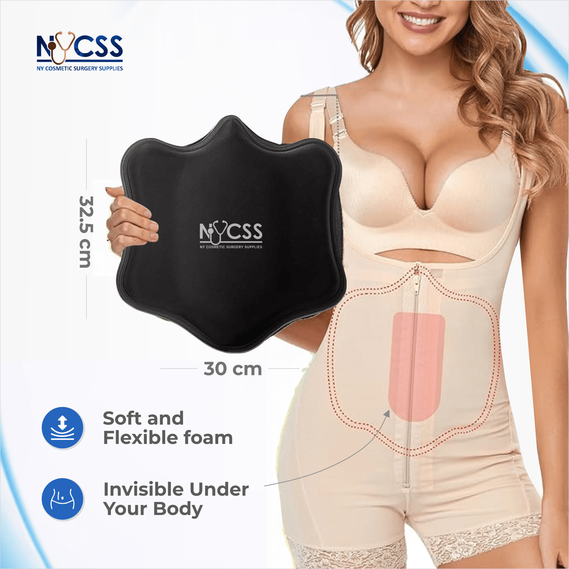 Medical-grade post-surgery abdominal lipo foam board case 30 post-operative compression recovery professional