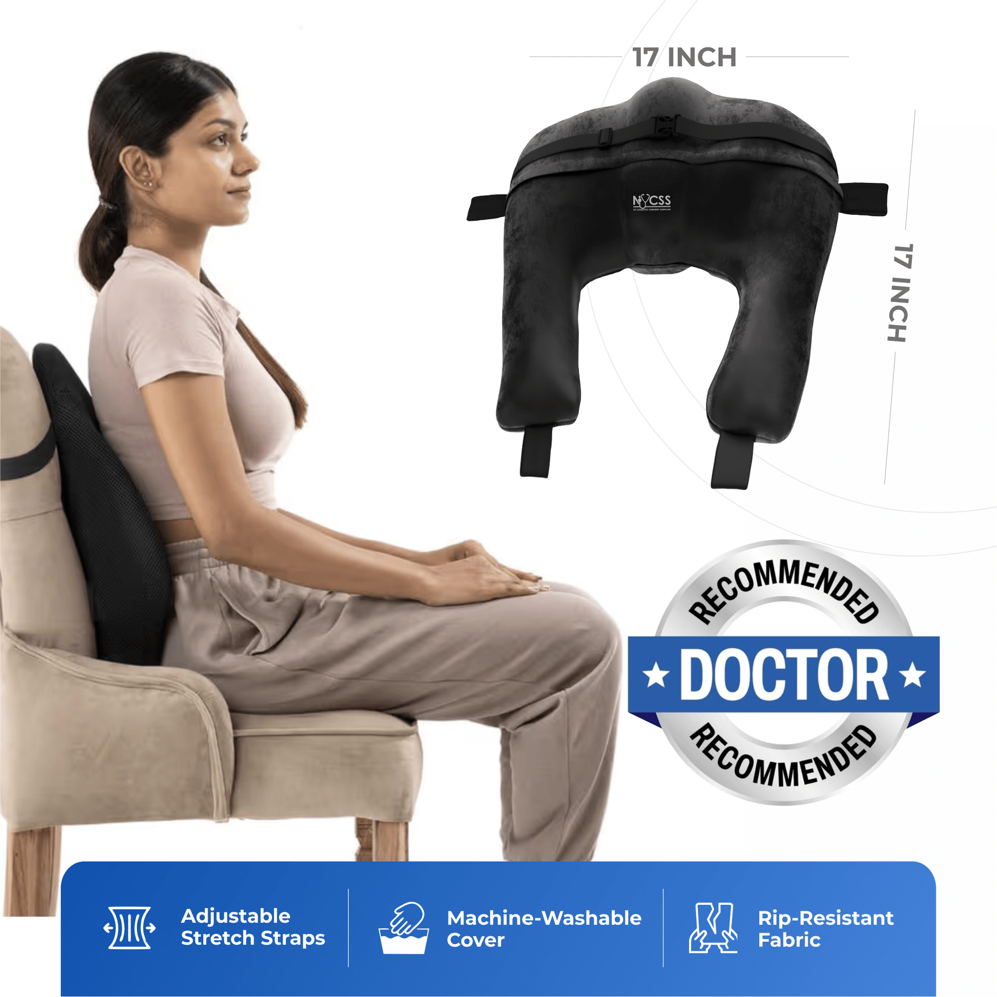 Medical-grade BBL back support cushion wholesale case 30 post-operative recovery Brazilian butt lift professional