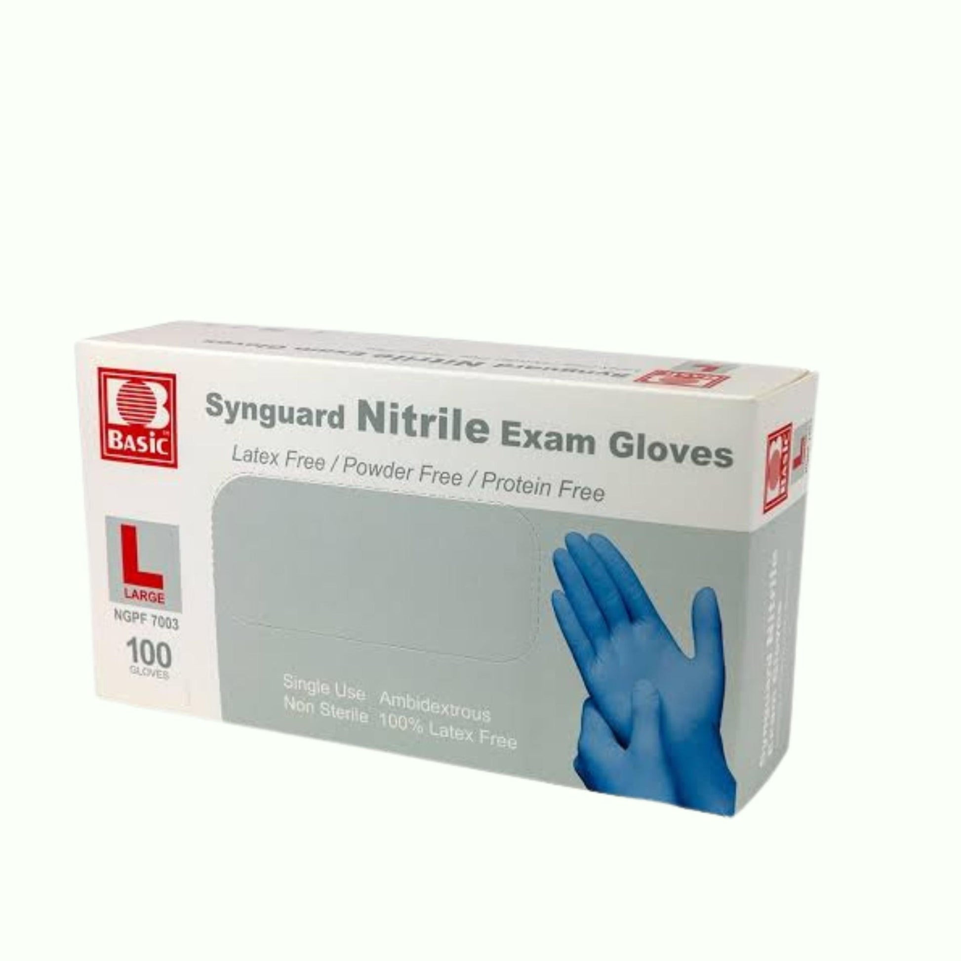 Medical-grade blue nitrile powder-free examination gloves, 200-count, for post-operative protection and professional use.