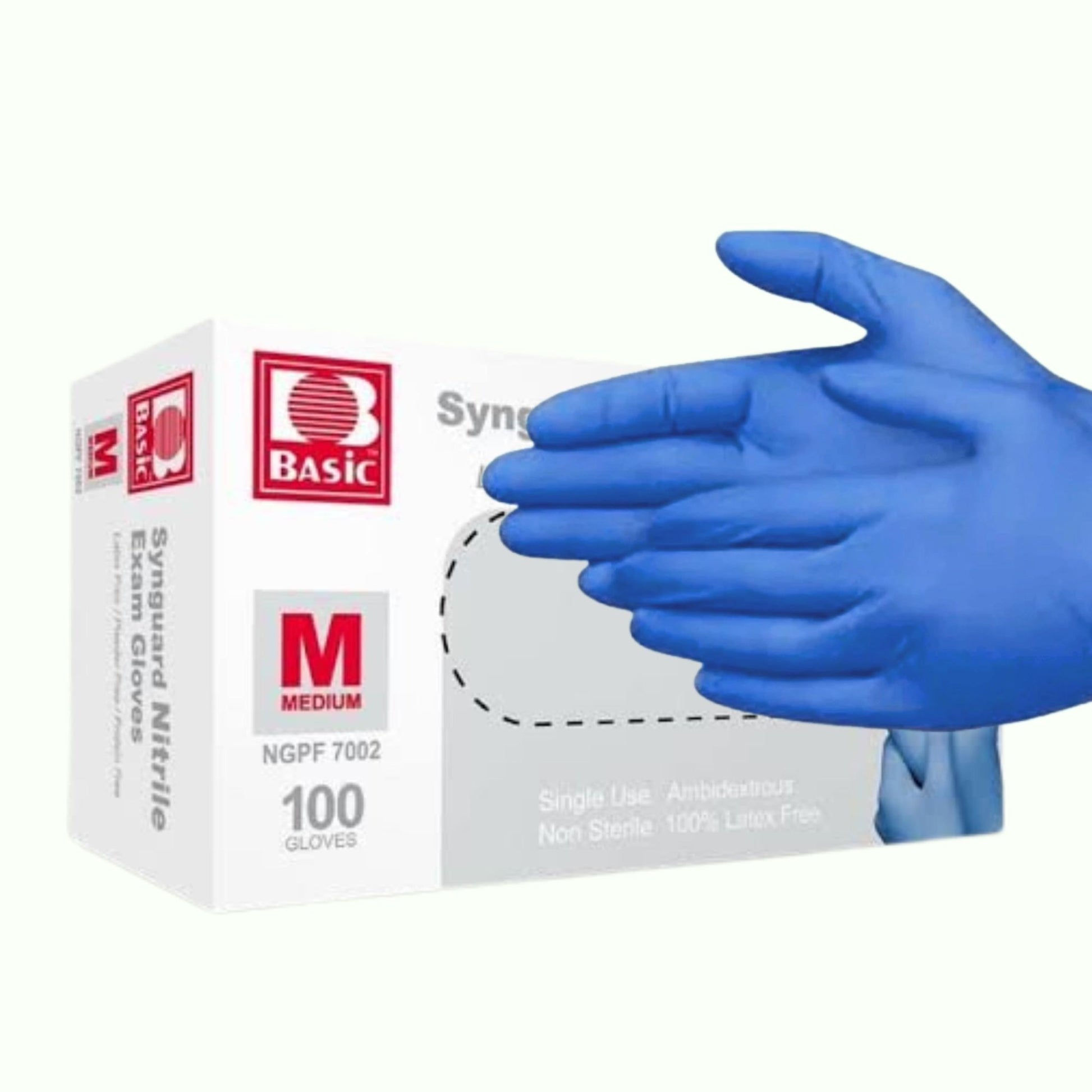 Medical-grade blue nitrile powder-free examination gloves, 200-count, for post-operative protection and professional use.