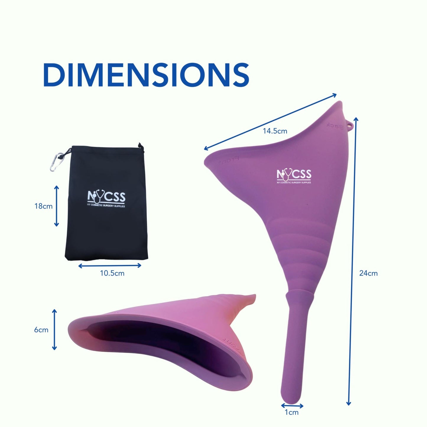 EZ-P Female Urinal Device & Drawstring Bag Case 30