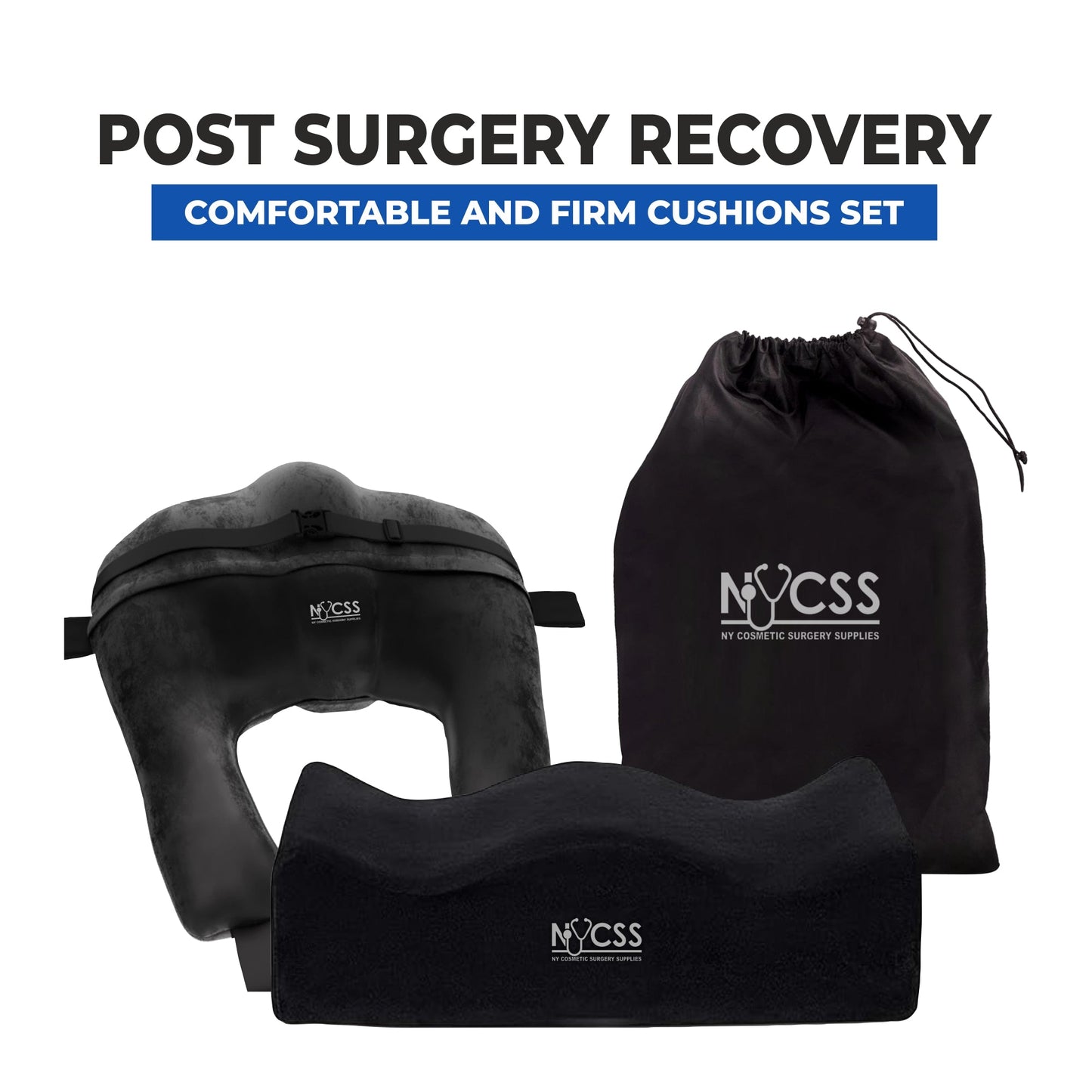 Medical - Grade BBL Pillow + Back Support Cushion Set | Post - Surgery Recovery Kit | NYCSS - NY Cosmetic Surgery Supplies