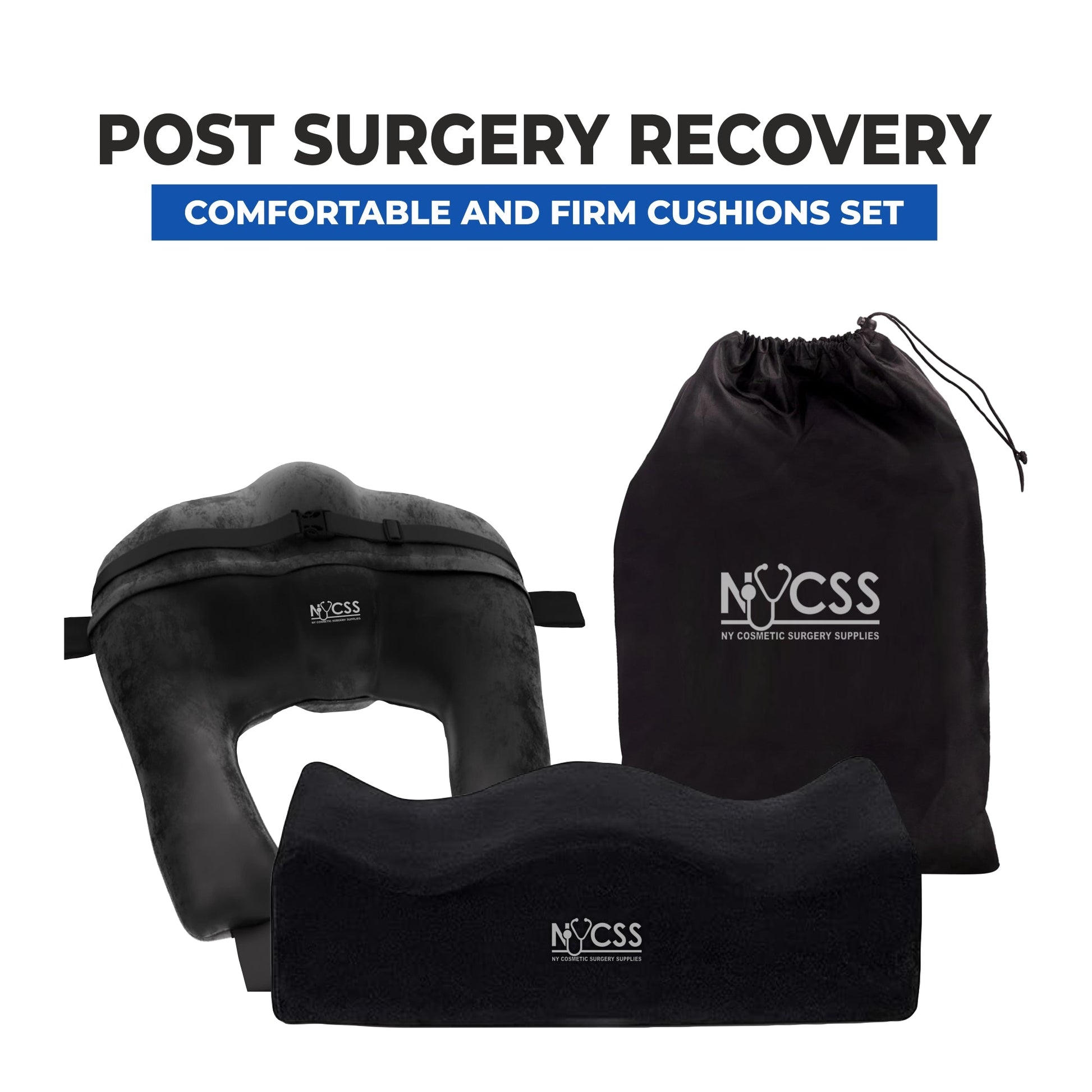 Medical-grade BBL pillow back support cushion set post-surgery recovery kit Brazilian butt lift professional care