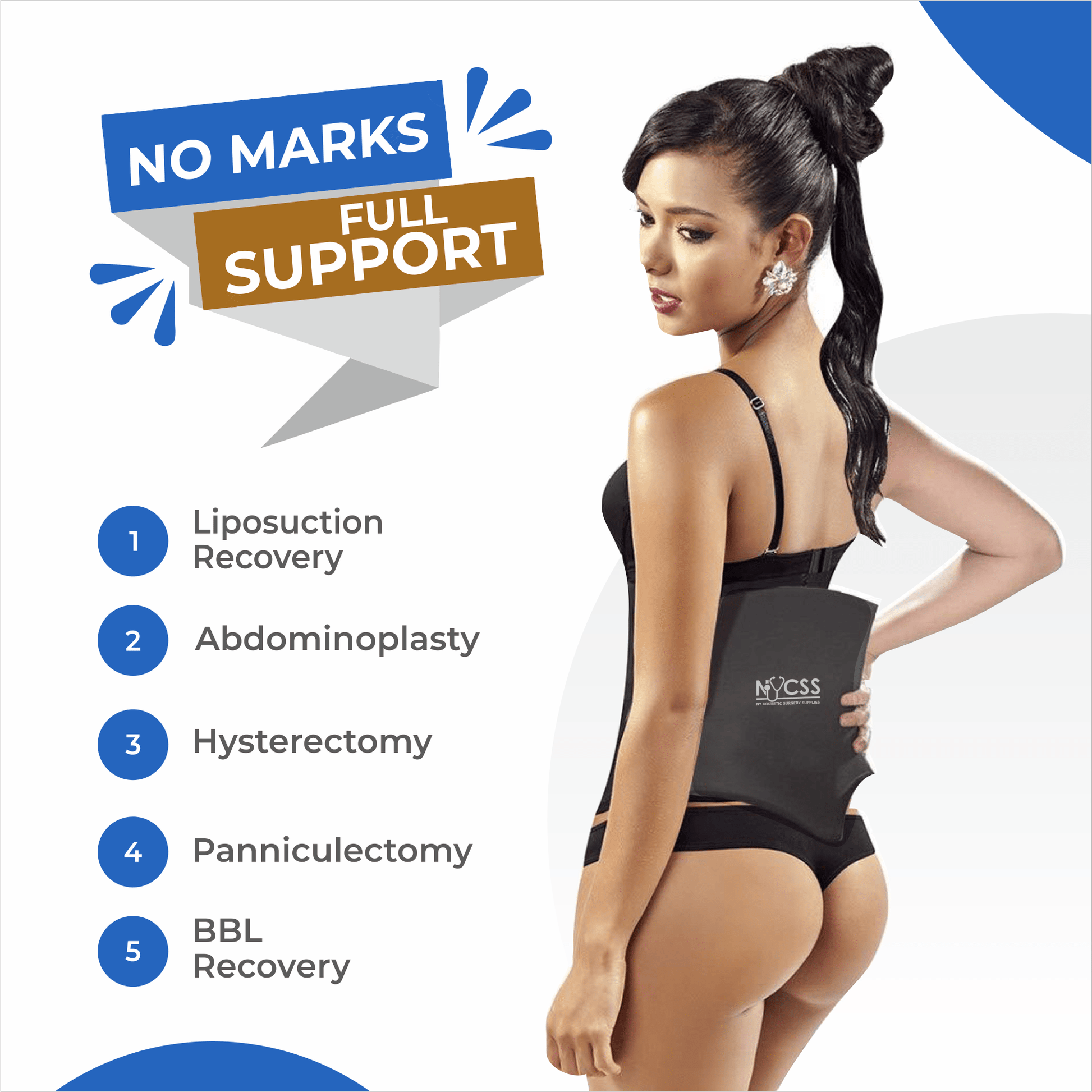 Medical-grade lipo foam back board, surgeon-approved post-operative compression recovery, professional healthcare.