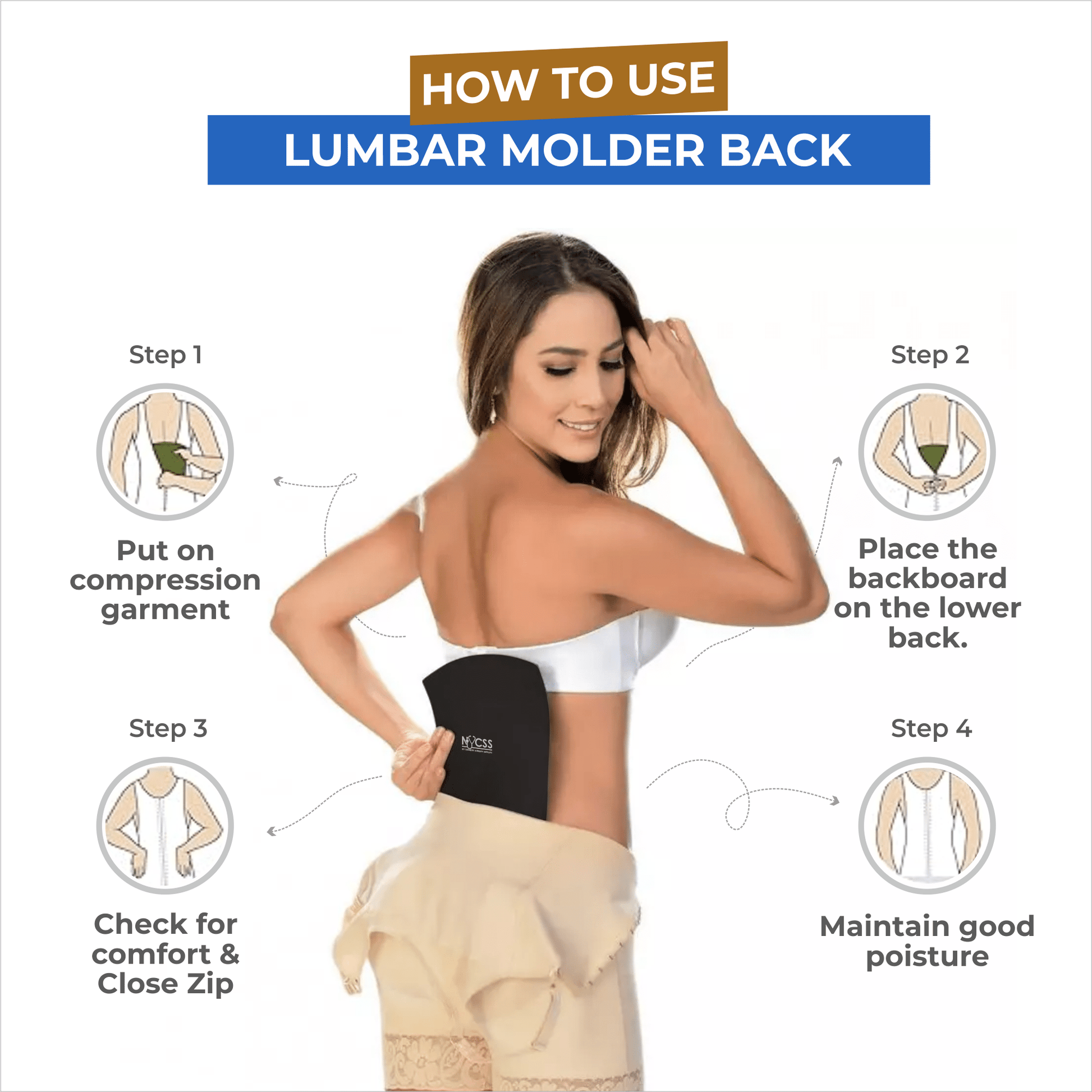Medical-grade lipo foam back board, surgeon-approved post-operative compression recovery, professional healthcare.