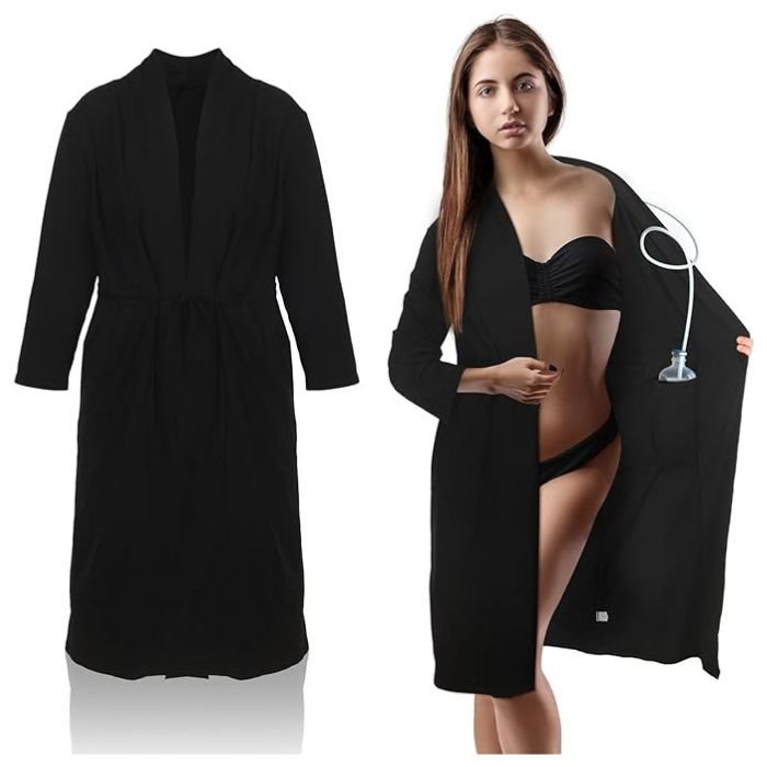 Medical-grade post-operative recovery robe with pockets, surgical aftercare comfor,t professional healthcare apparel