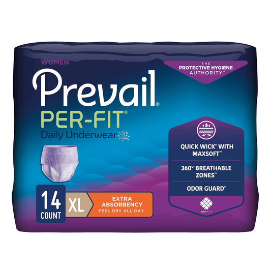 Medical-grade Prevail large pull-up women's incontinence underwear post-operative recovery care professional.l