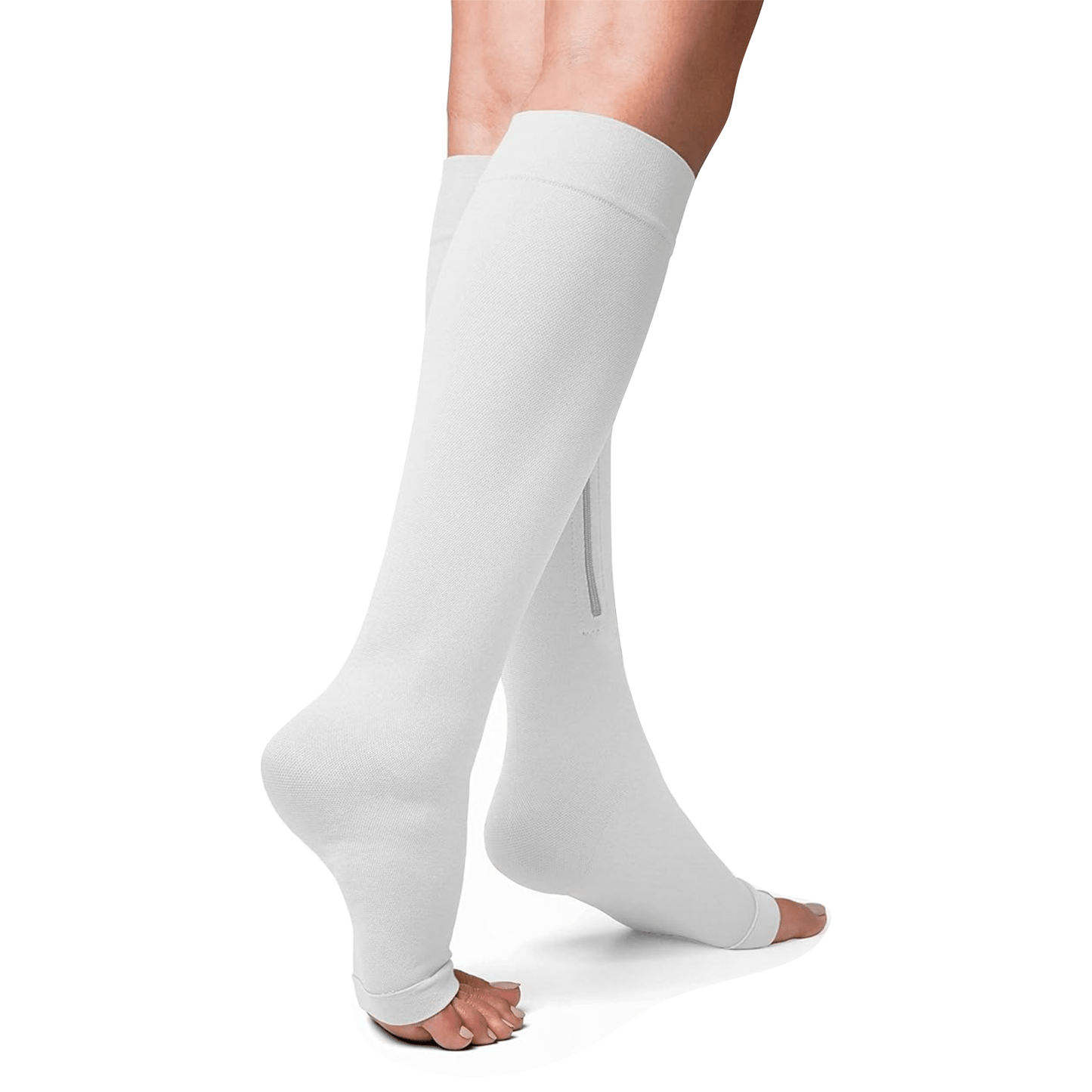 Medical-grade support socks for women and men, 15-20 mmHg open toe compression, post-op circulation recovery professional