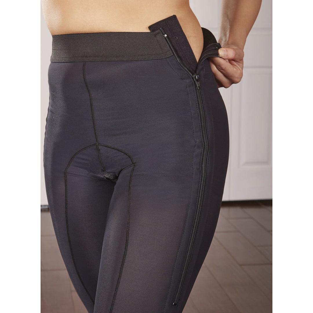 Medical-grade Stage 1 thigh lift girdle, ankle length, post-operative compression recovery garment, professional