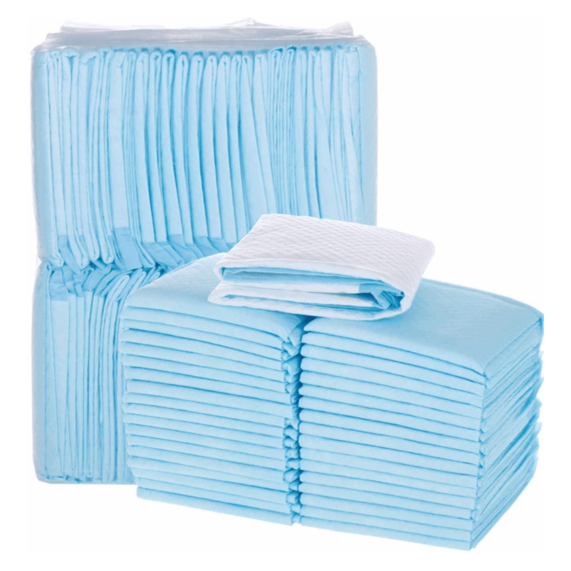 Blue disposable dry pads, XL 30x36 inches, 25-count pack.